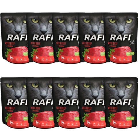 Dolina Noteci Rafi Cat Wołowina Saszetka 10x300g Dolina Noteci Rafi Cat Wołowina Saszetka 10x300g